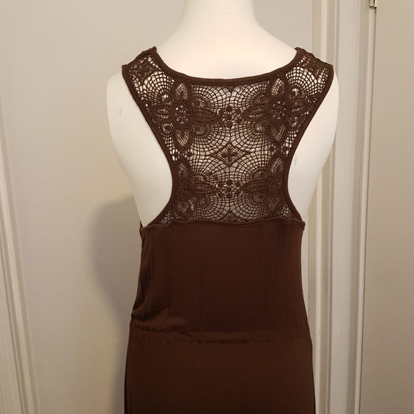 Brown crochet t back dress S - Picture 5 of 6